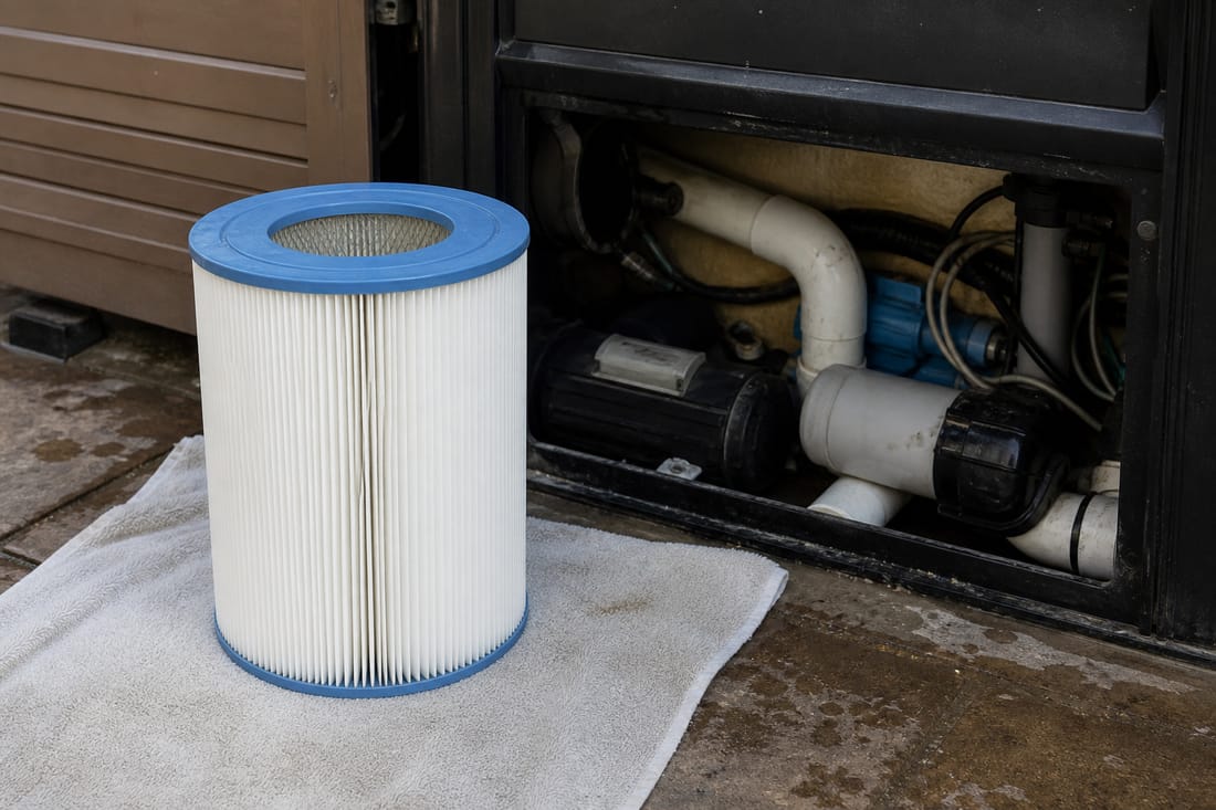 Beispiel: Filterkartusche bereit für den Whirlpool-Service